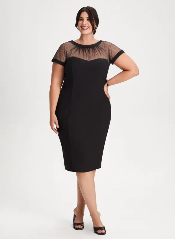 Mesh Sweetheart Sheath Dress sold by Laura