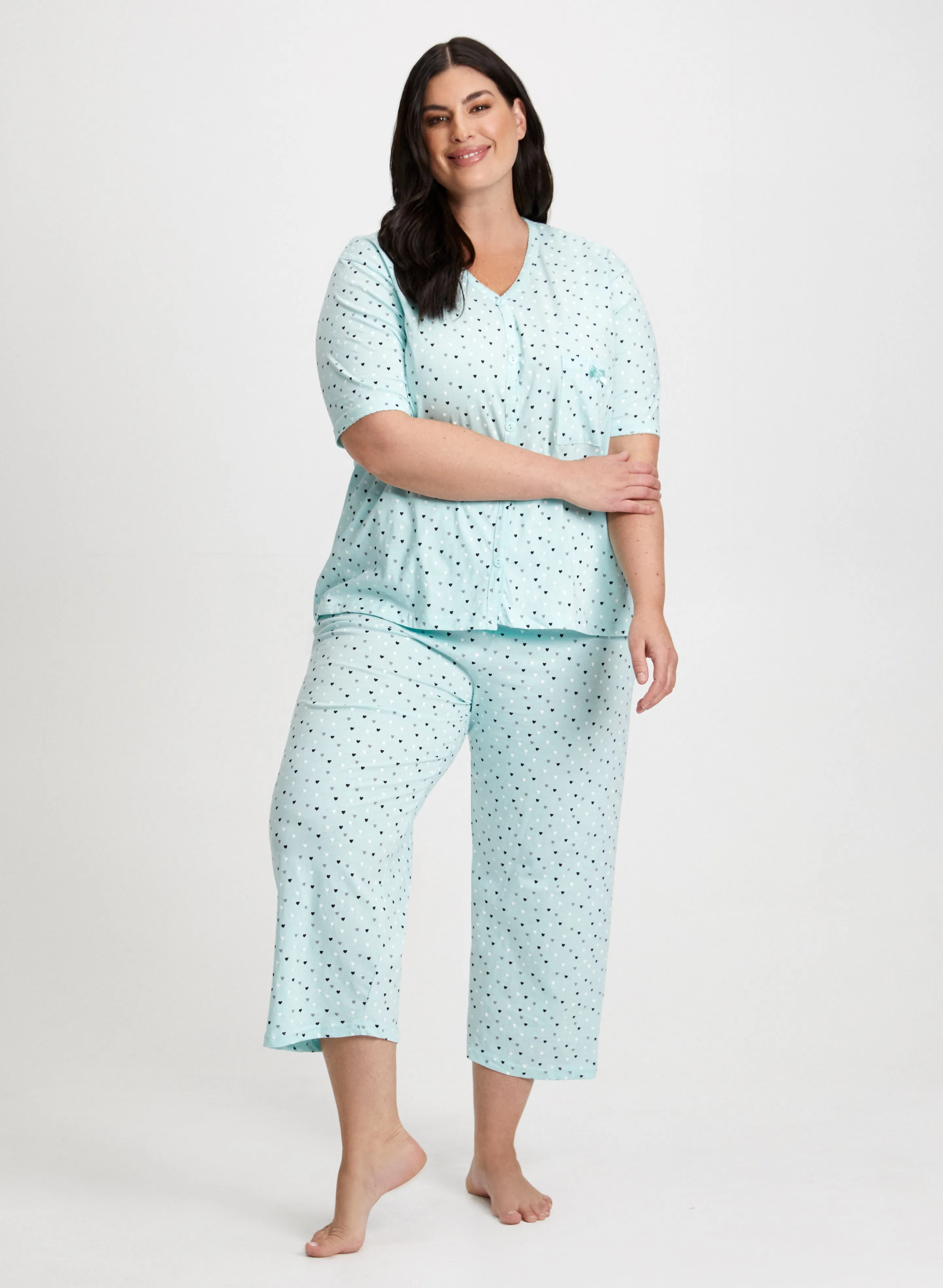 Heart Print Pyjama Set sold by Laura