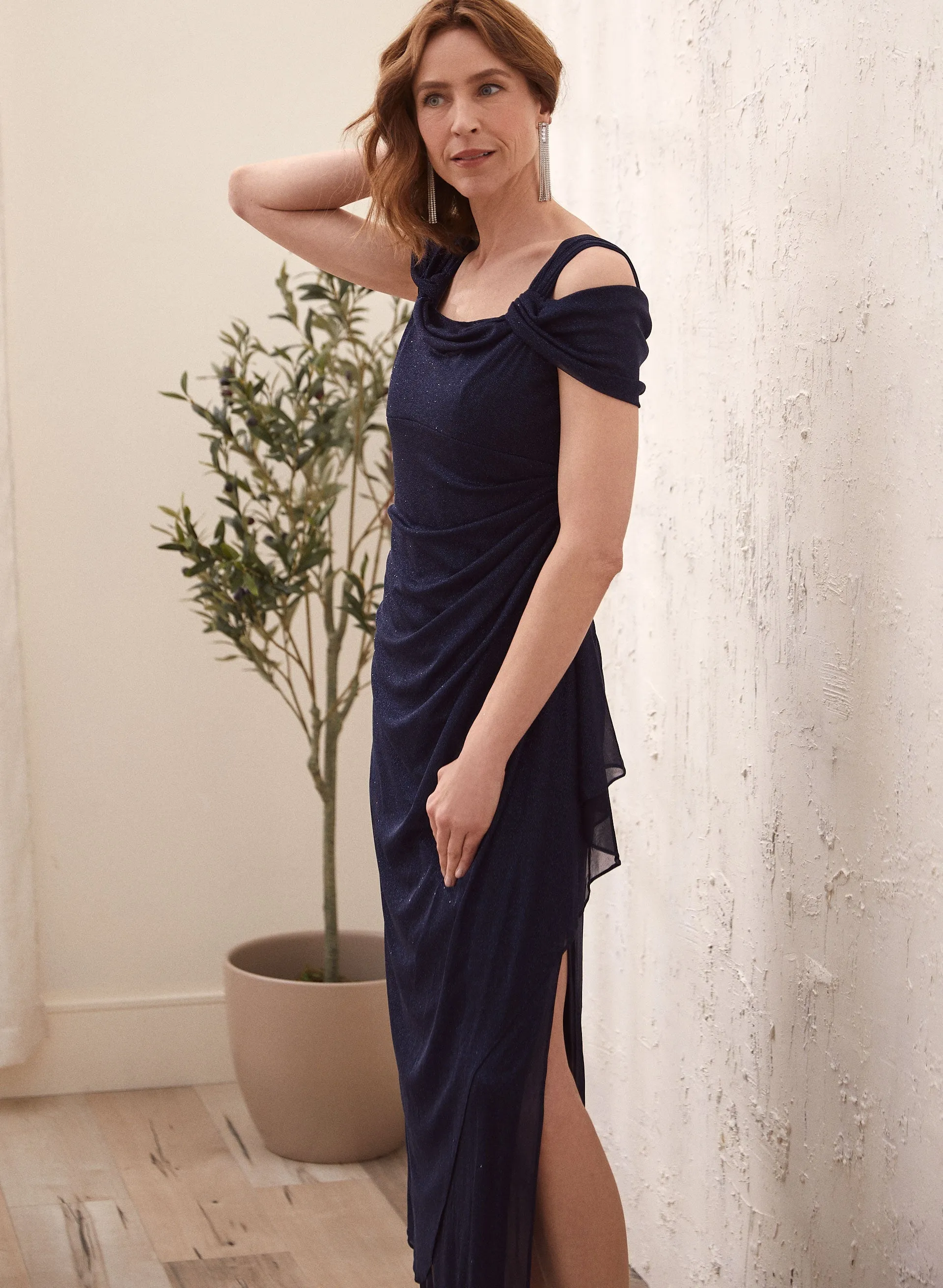 Glitter Cold Shoulder Dress sold by Laura product image thumbnail 4