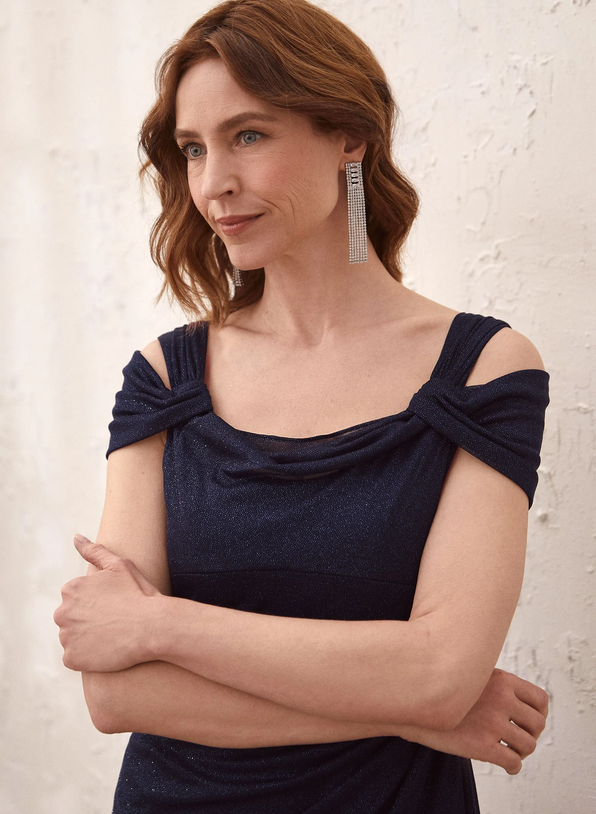 Glitter Cold Shoulder Dress sold by Laura product image thumbnail 2