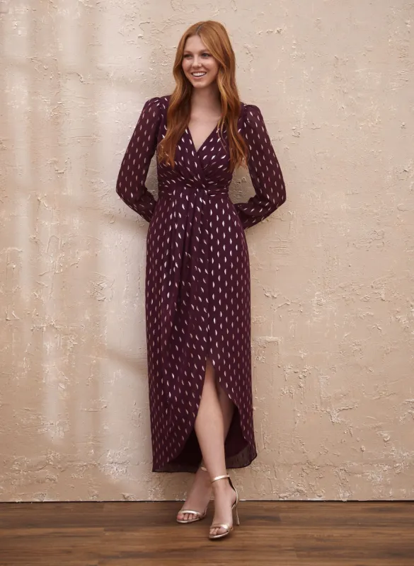 Metallic Dot Print Chiffon Dress sold by Laura