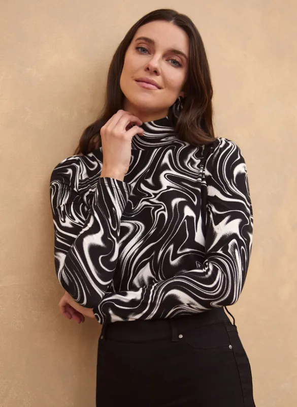 Abstract Wave Print Top sold by Laura