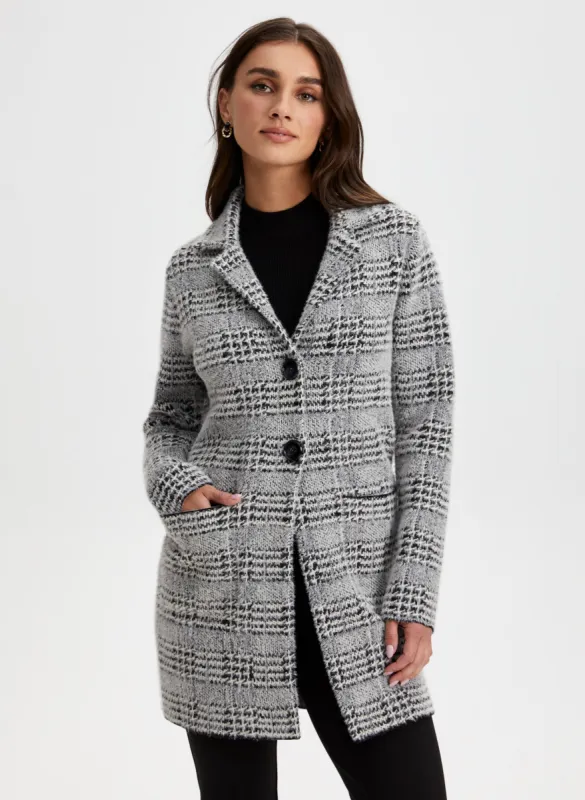 Plaid Print Coatigan sold by Laura