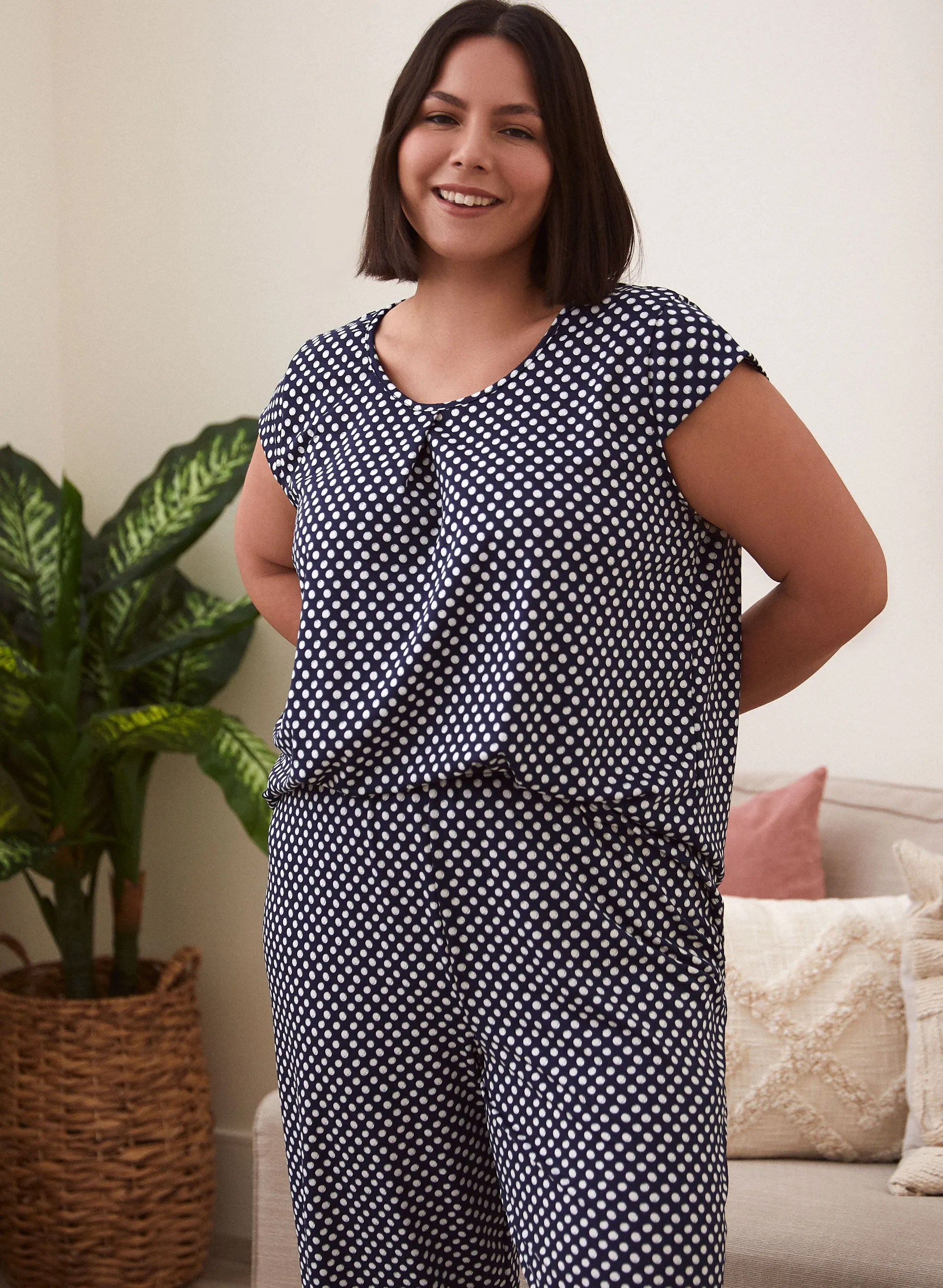 Polka Dot Print Pyjama Set sold by Laura