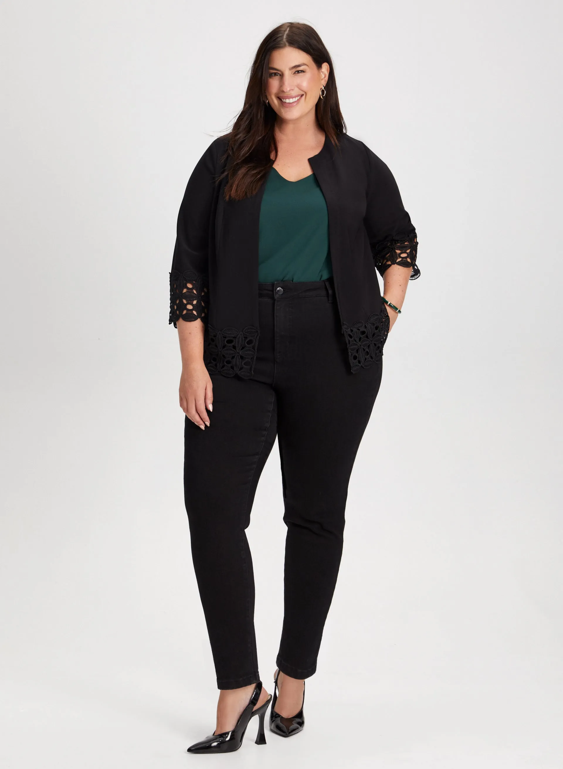 Open Front Lace Trim Top sold by Laura product image thumbnail 3