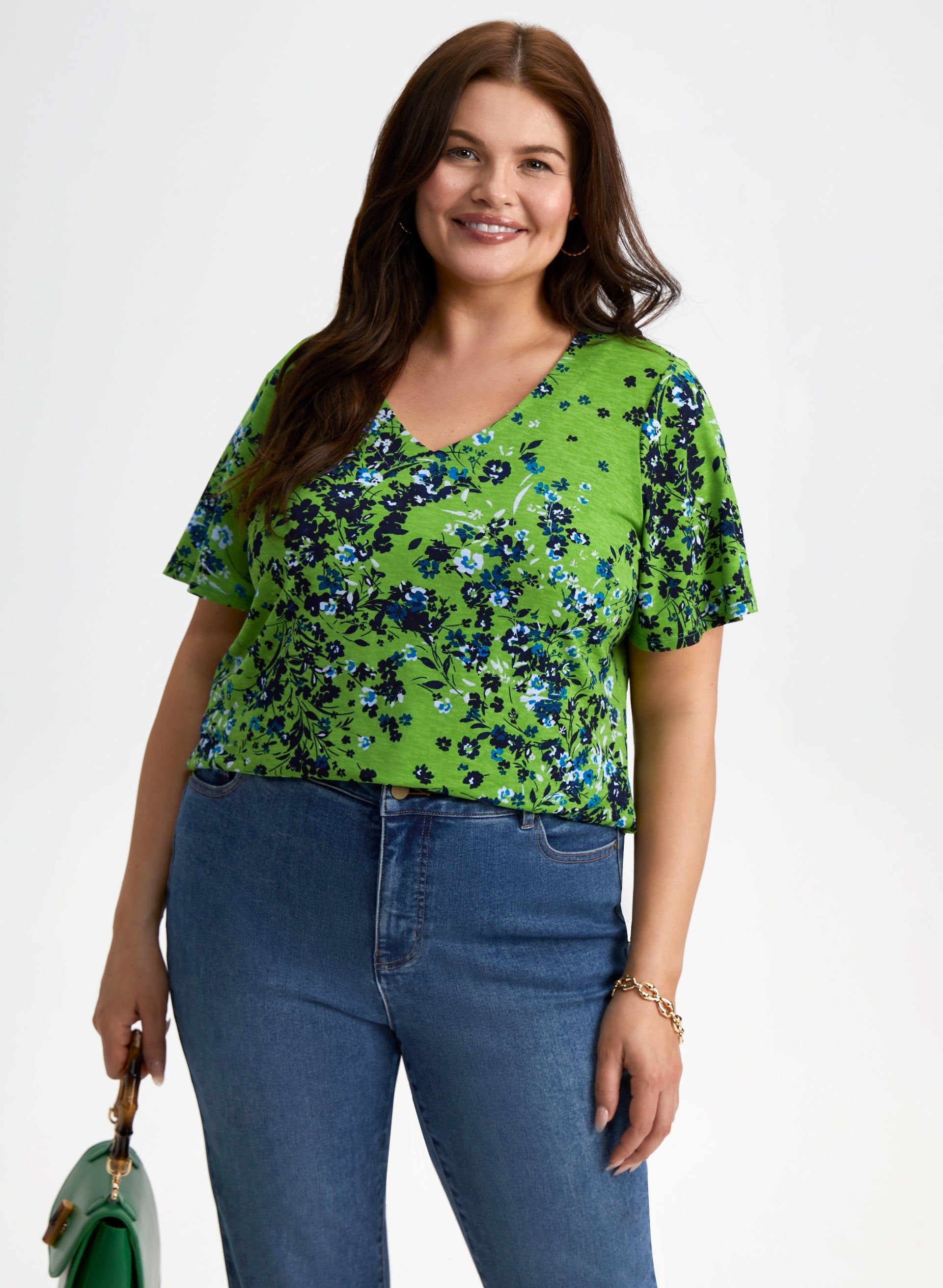 Floral Print Short Sleeve Top sold by Laura