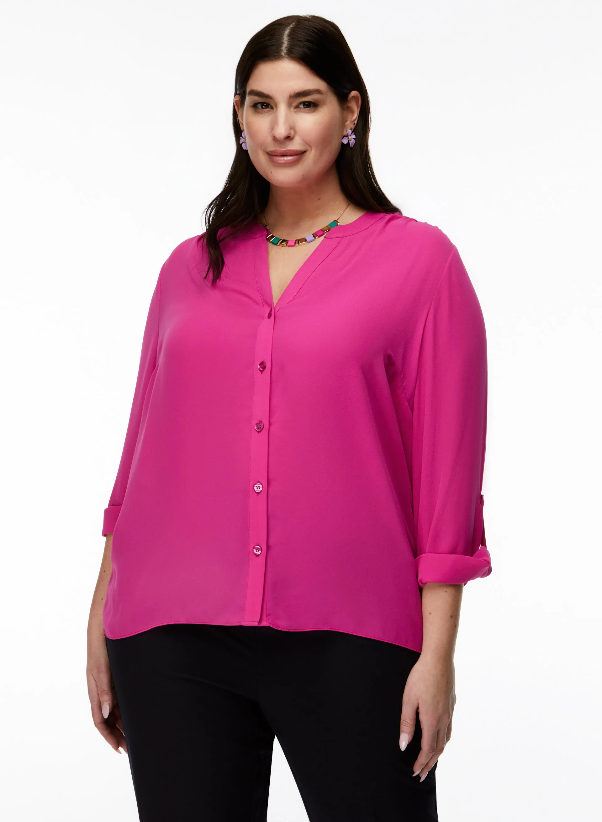 Roll-Up Sleeve Blouse sold by Laura