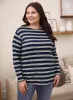 Stripe Print Long Sleeve Tee sold by Laura