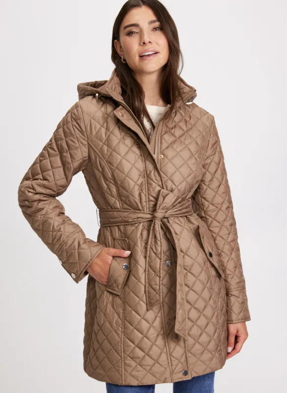 Diamond Quilt Belted Jacket sold by Laura