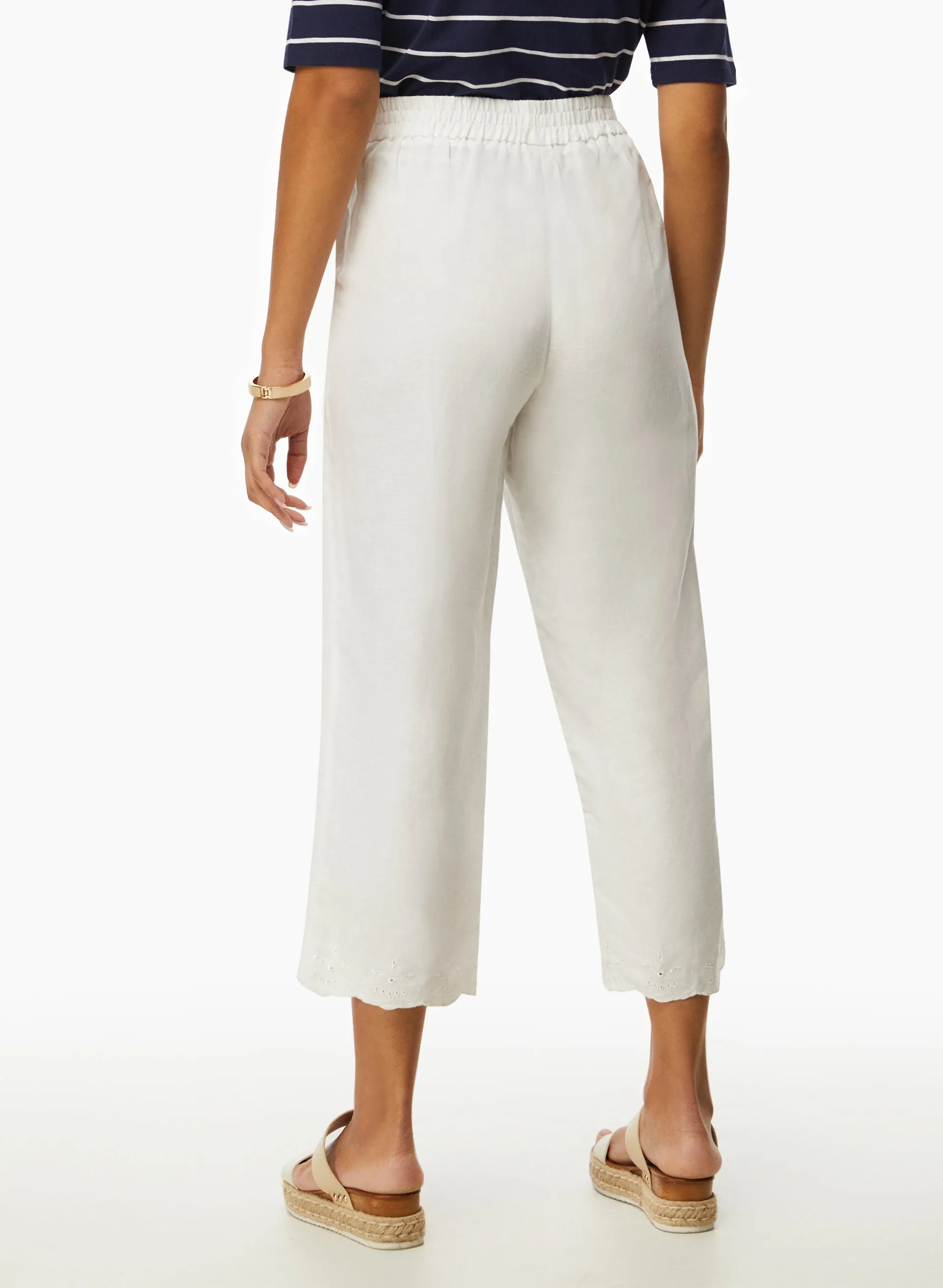 Eyelet Trim Linen-Blend Pants sold by Laura product image thumbnail 2