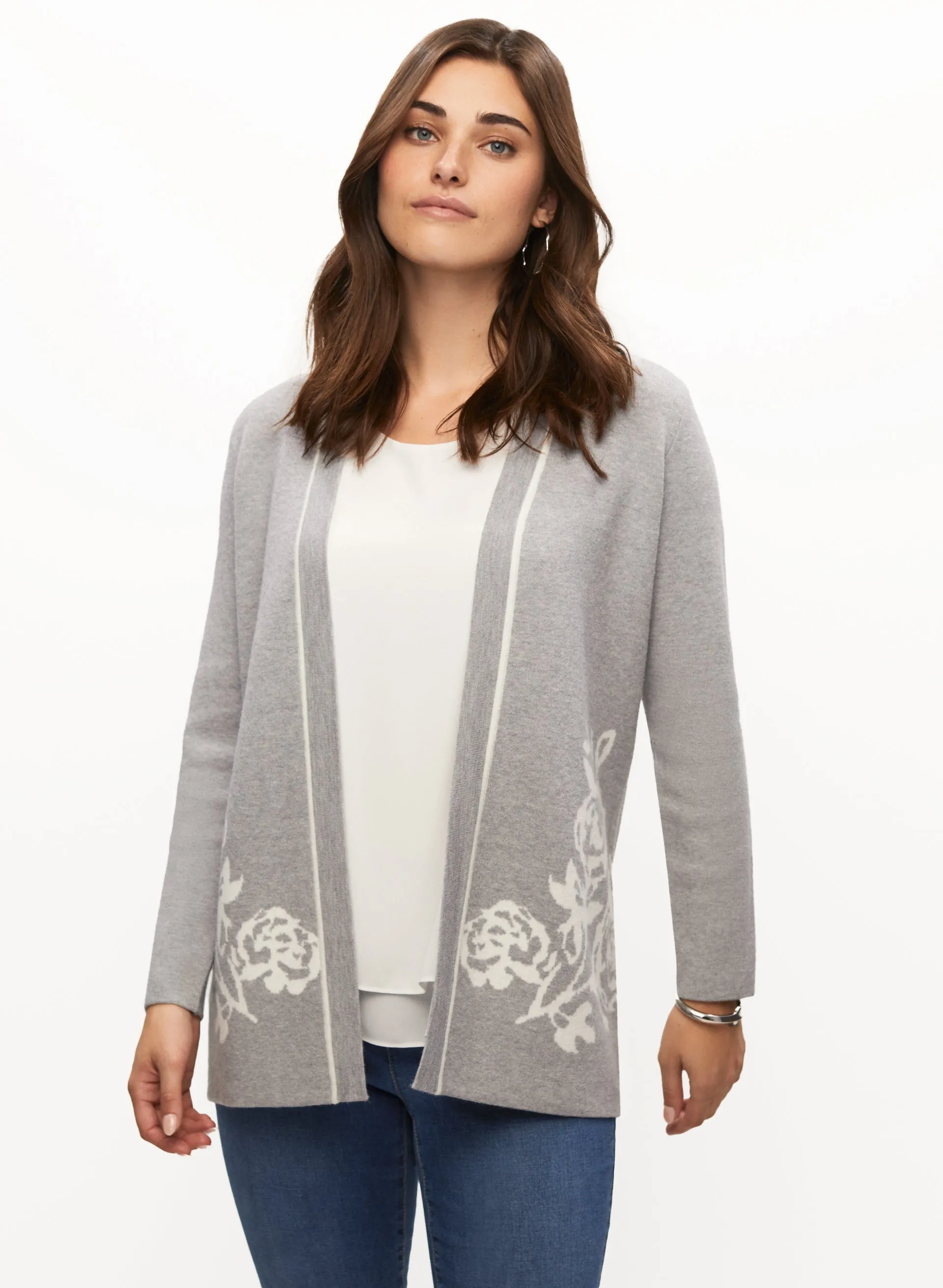 Floral Pattern Open Front Cardigan sold by Laura product image thumbnail 5