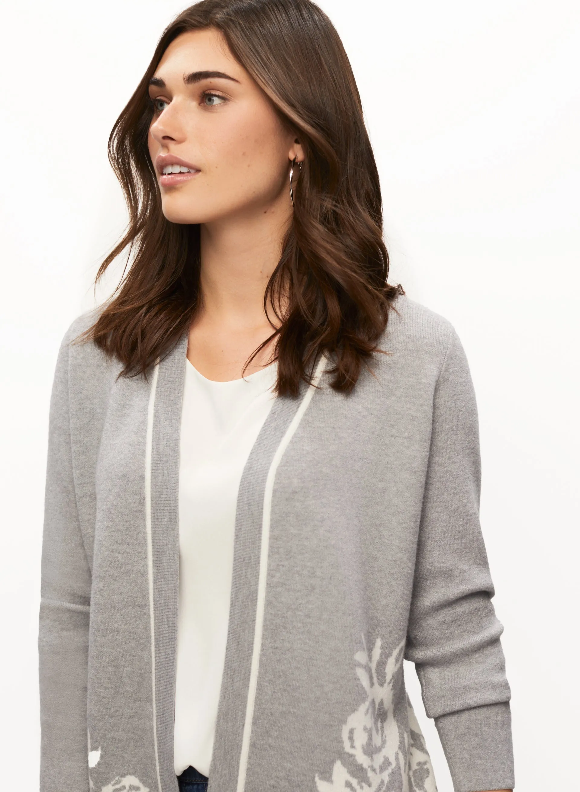 Floral Pattern Open Front Cardigan sold by Laura product image thumbnail 2