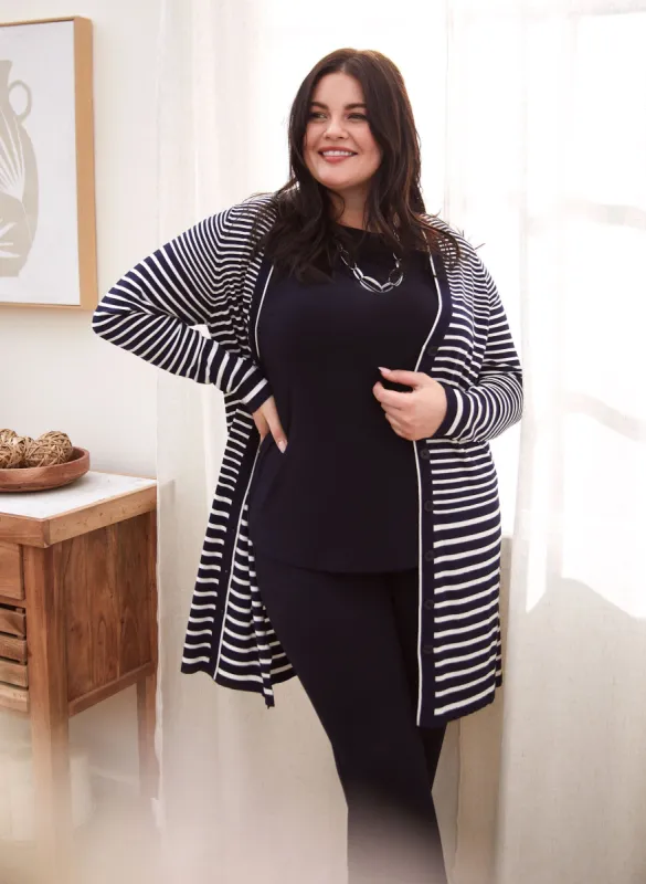 Stripe Print Cardigan sold by Laura