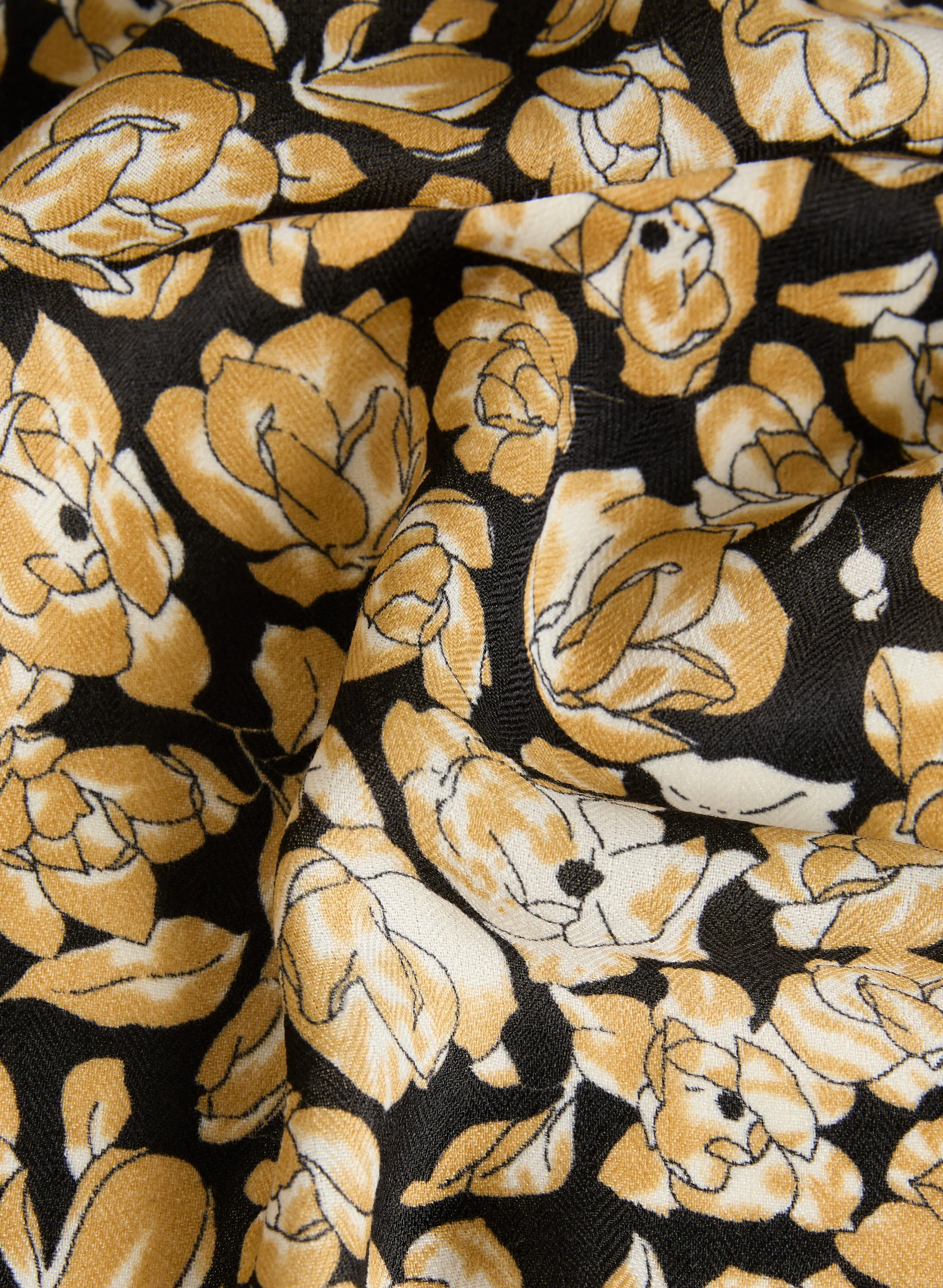 Floral Print Solid Border Scarf sold by Laura product image thumbnail 2