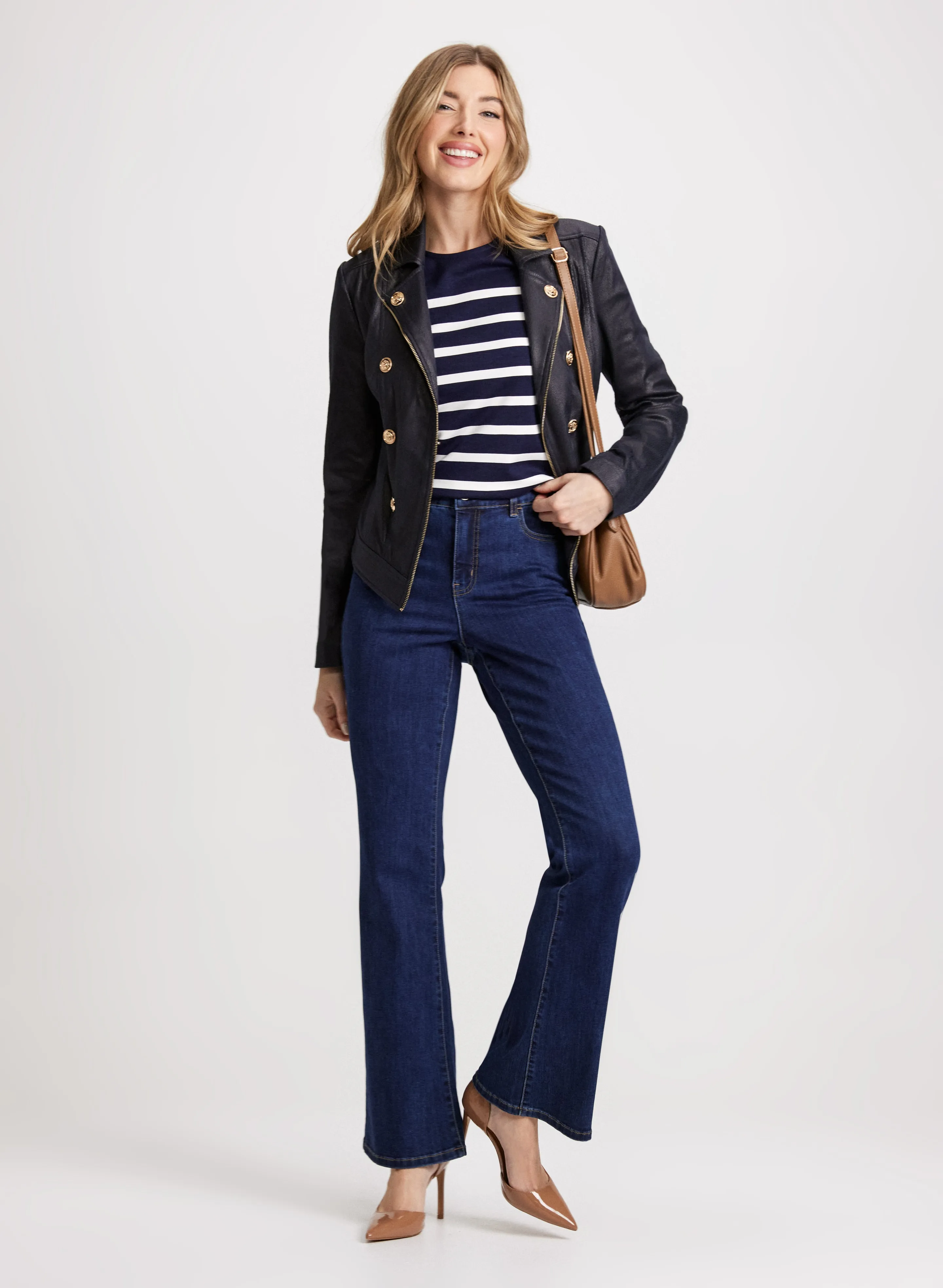 Faux Suede Jacket & Bootcut Jeans sold by Laura