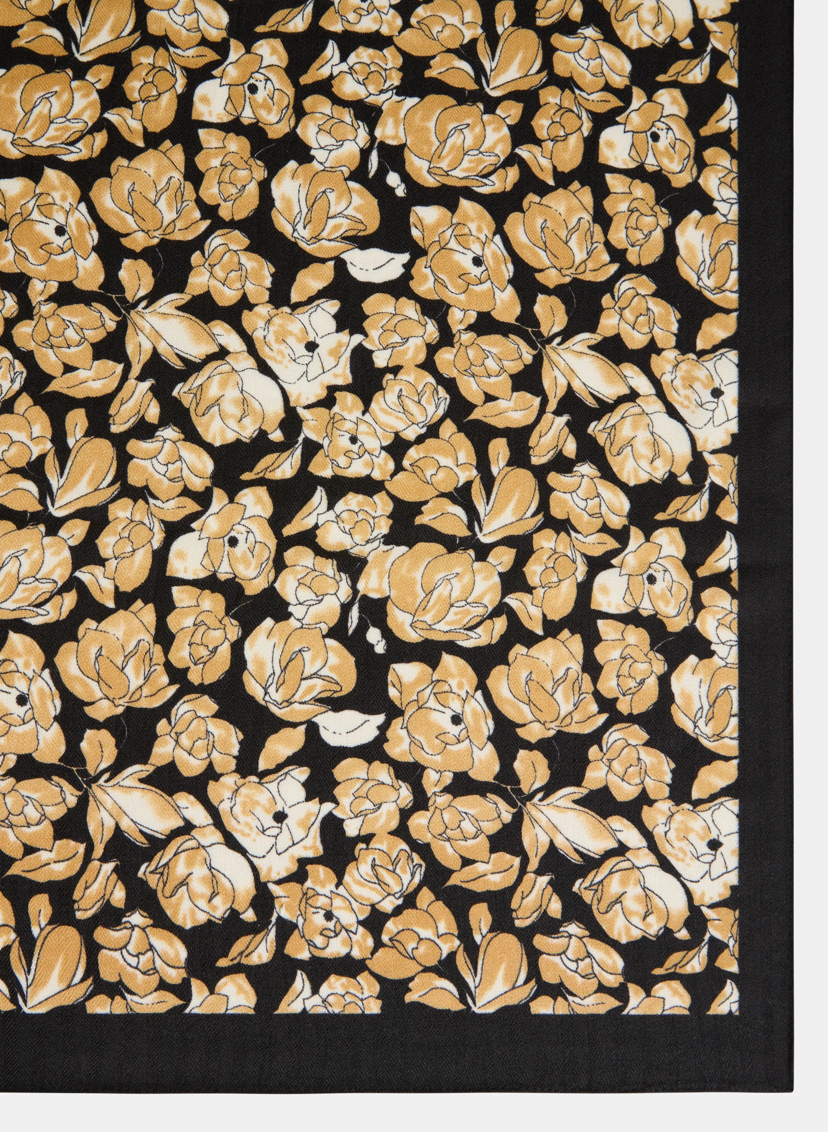 Floral Print Solid Border Scarf sold by Laura product image thumbnail 3