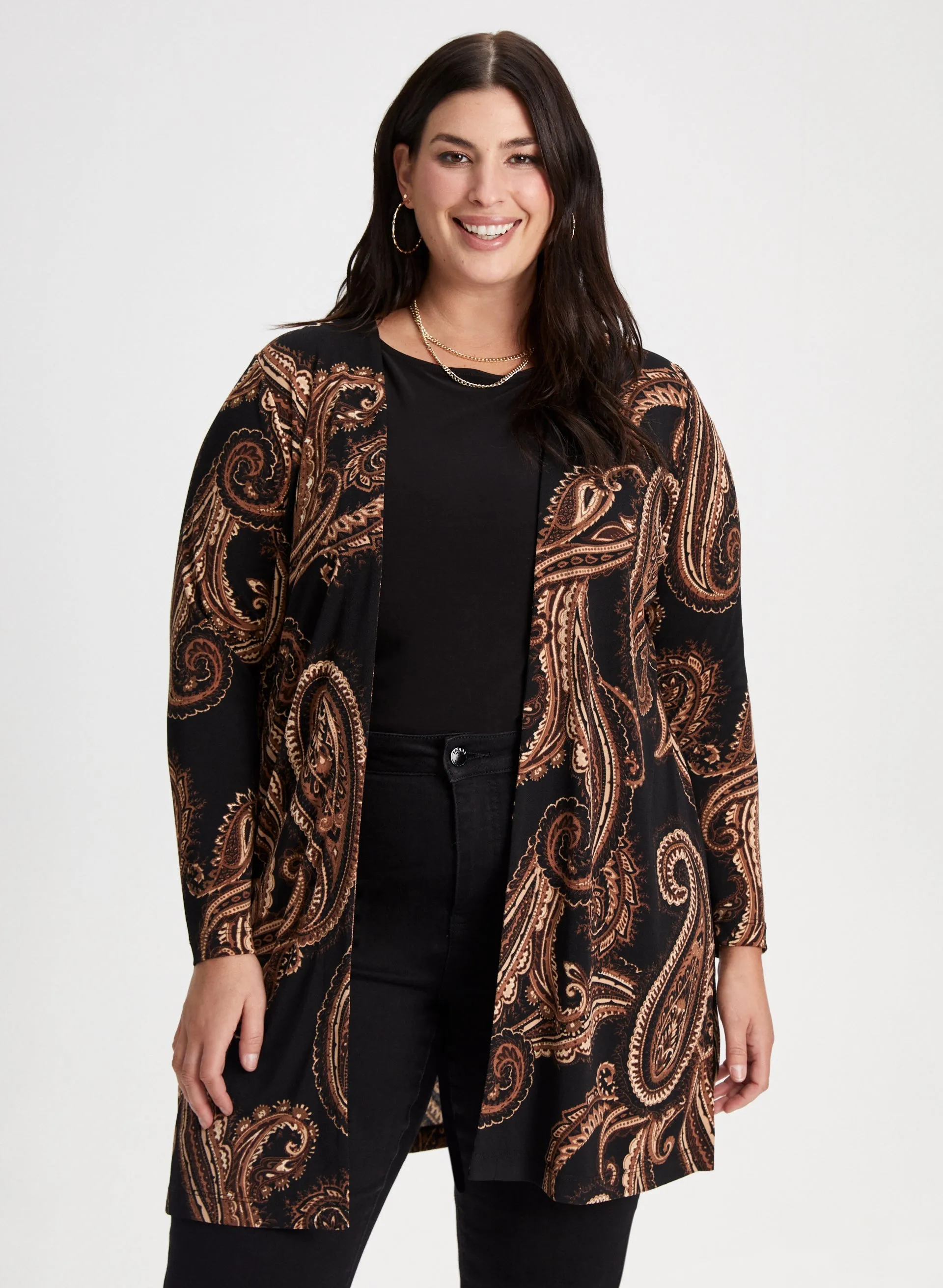 Paisley Print Open Front Top sold by Laura