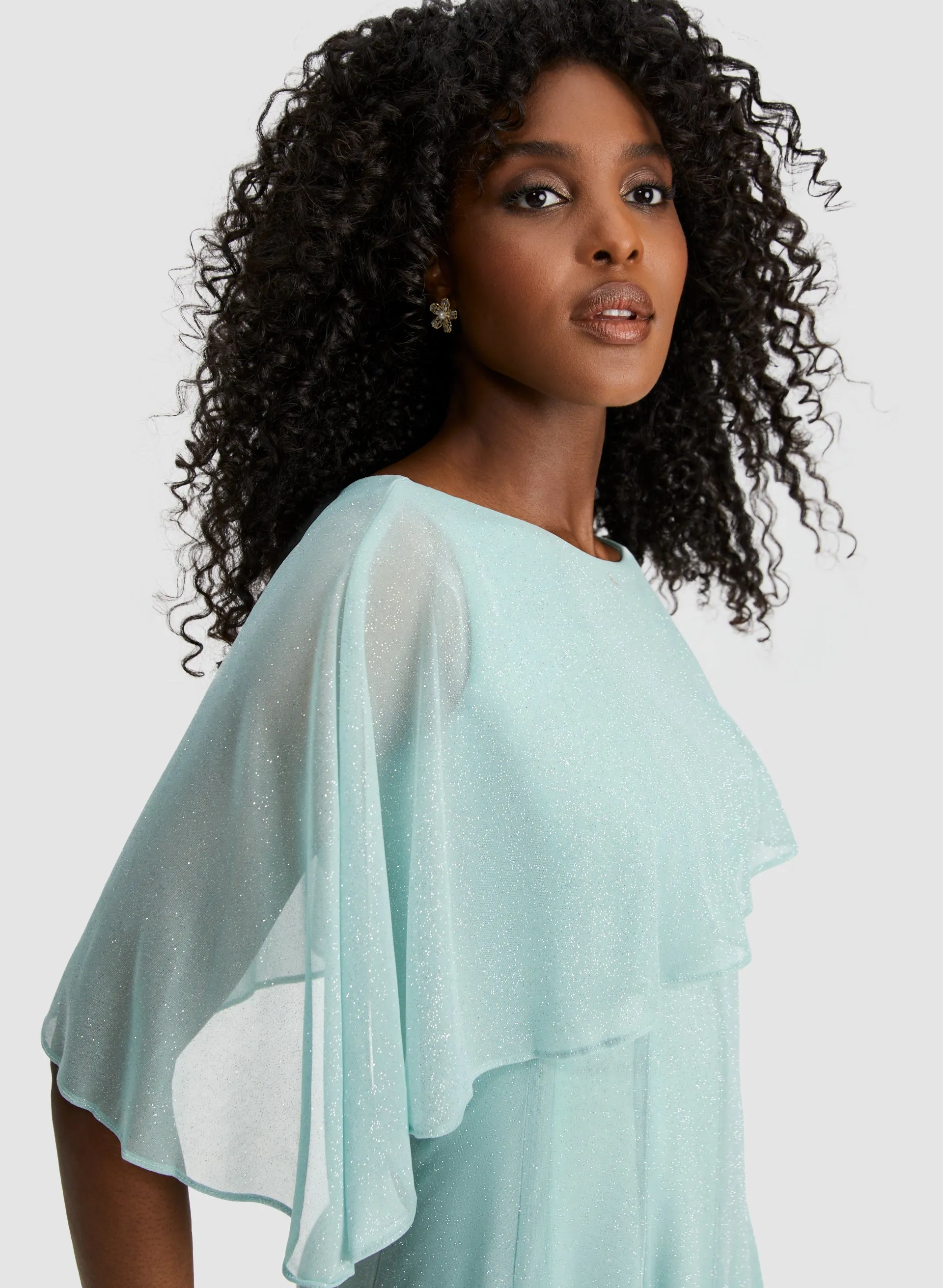 Mesh Detail Poncho-Effect Dress sold by Laura product image thumbnail 4