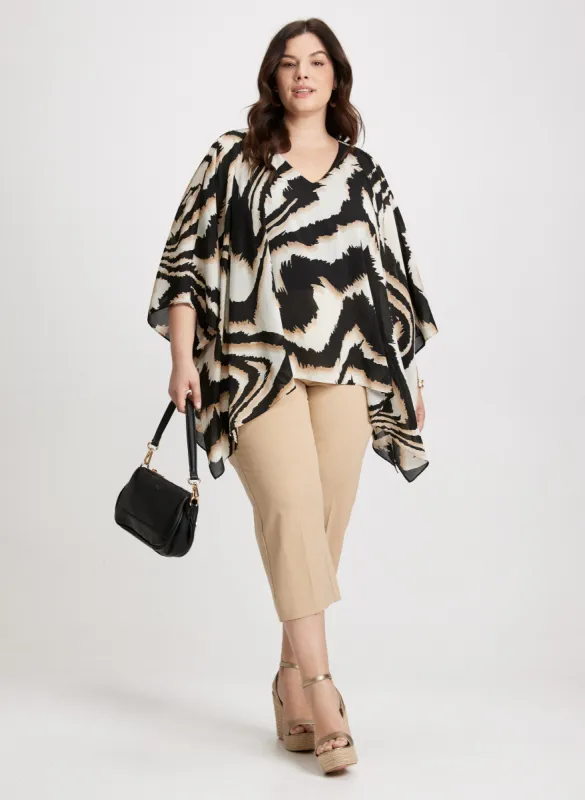 Animal Print Blouse & Pull-On Slim Leg Capris sold by Laura