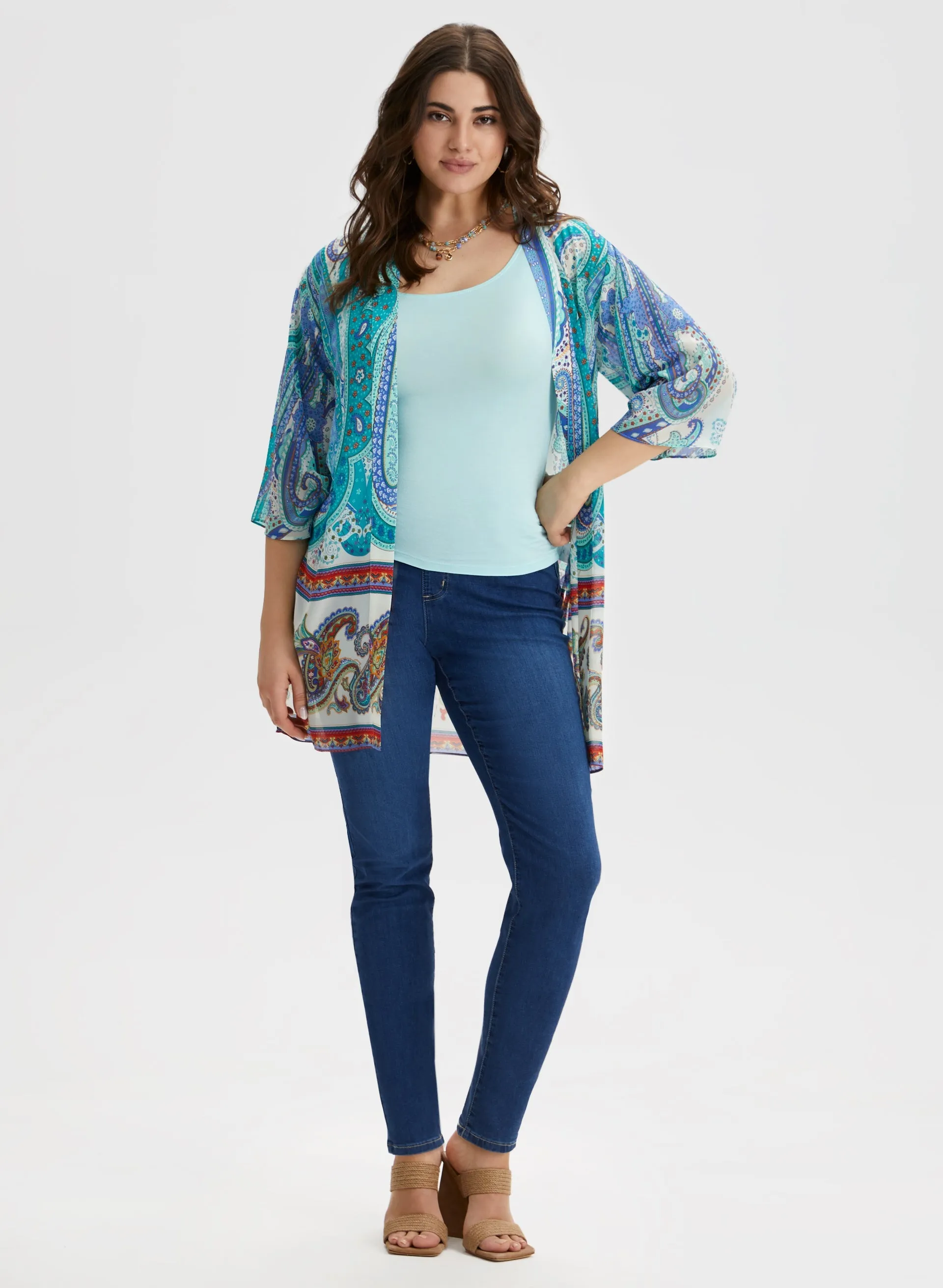 Paisley Print Open Front Top sold by Laura product image thumbnail 3