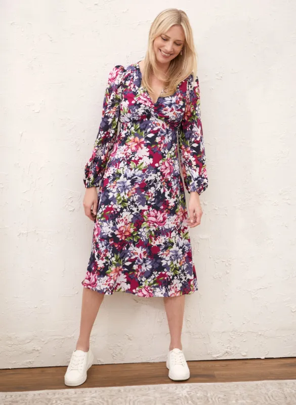 Floral Print V-Neck Dress sold by Laura