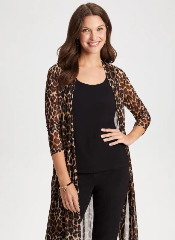 Animal Print Open Front Top sold by Laura