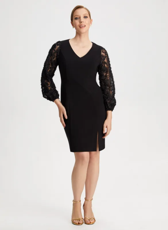3D Petal Sleeve Sheath Dress sold by Laura