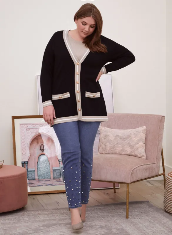 Long Sleeve Button Detail Cardigan sold by Laura