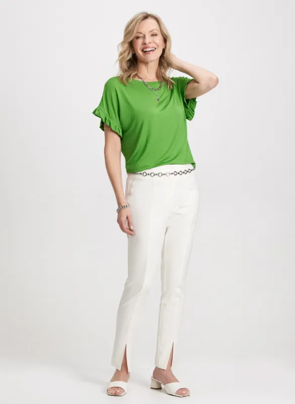 Ruffled Sleeve T-Shirt & Slit Pants sold by Laura