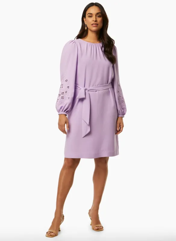Puff Sleeve Embroidery Detail Dress sold by Laura