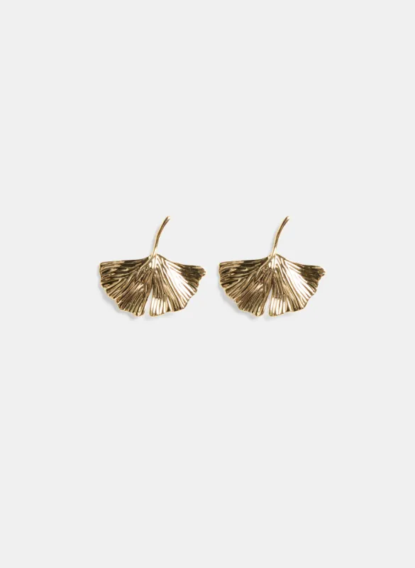 Leaf Shape Stud Earrings sold by Laura