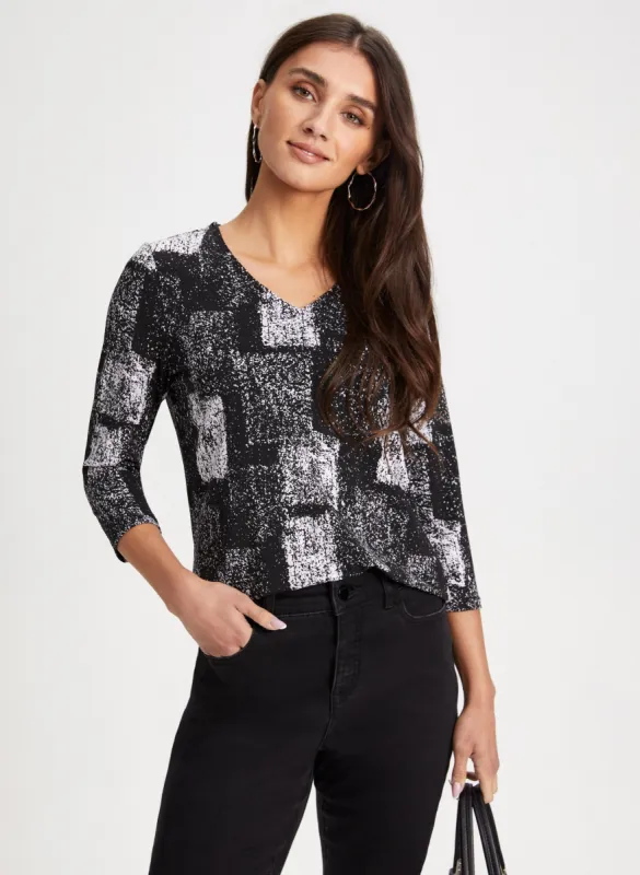 Abstract Geometric Print Top sold by Laura
