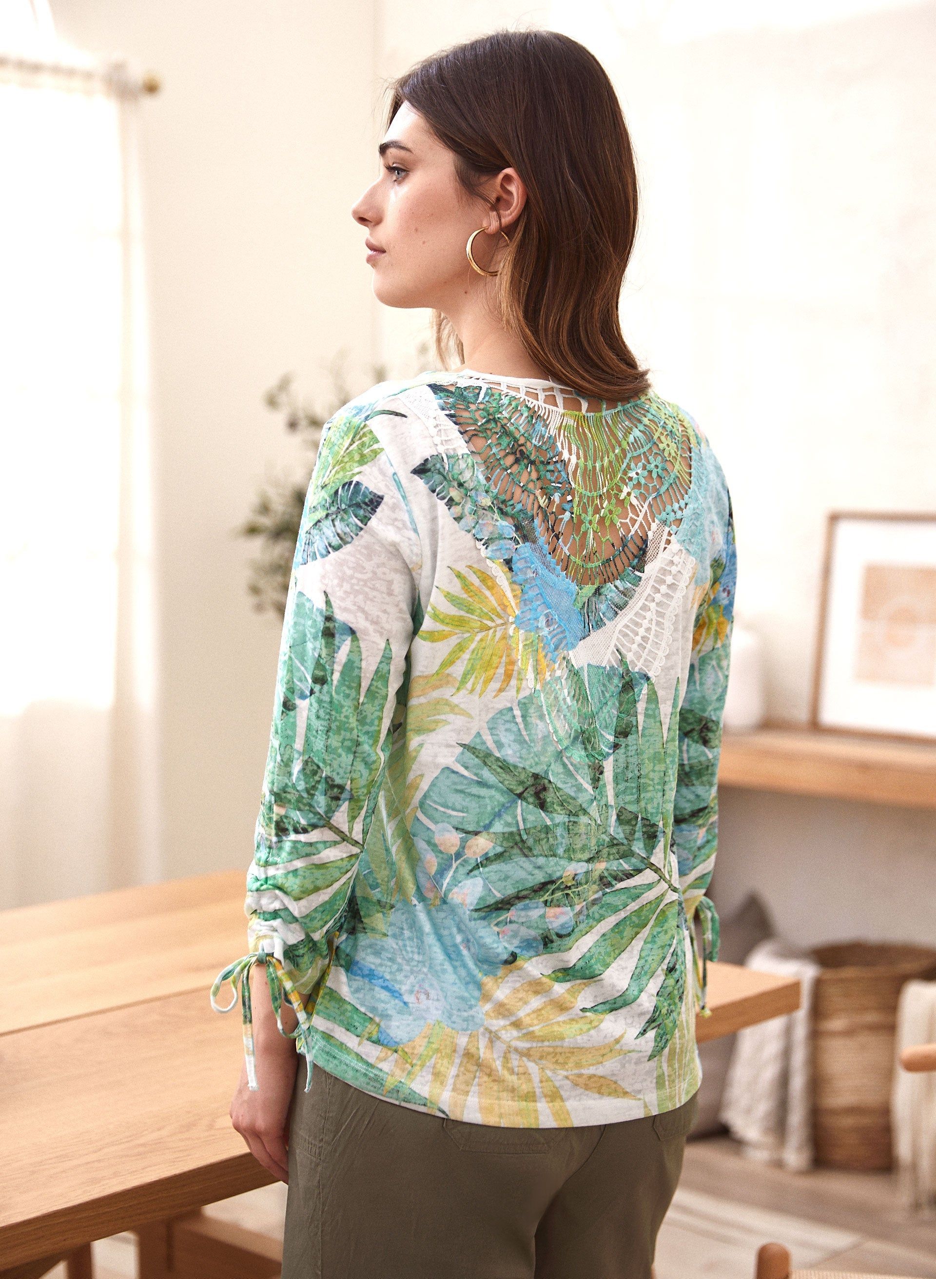 Tropical Print Burnout Tee sold by Laura product image thumbnail 4