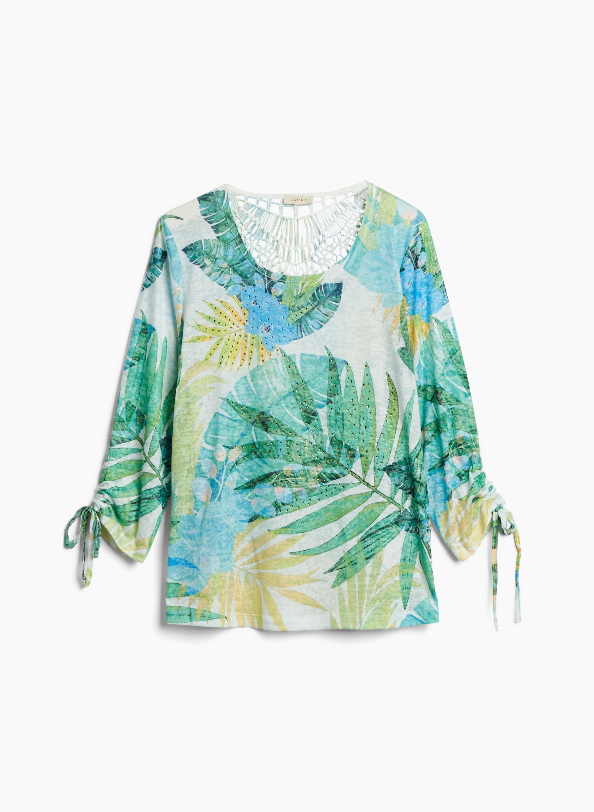 Tropical Print Burnout Tee sold by Laura product image thumbnail 5