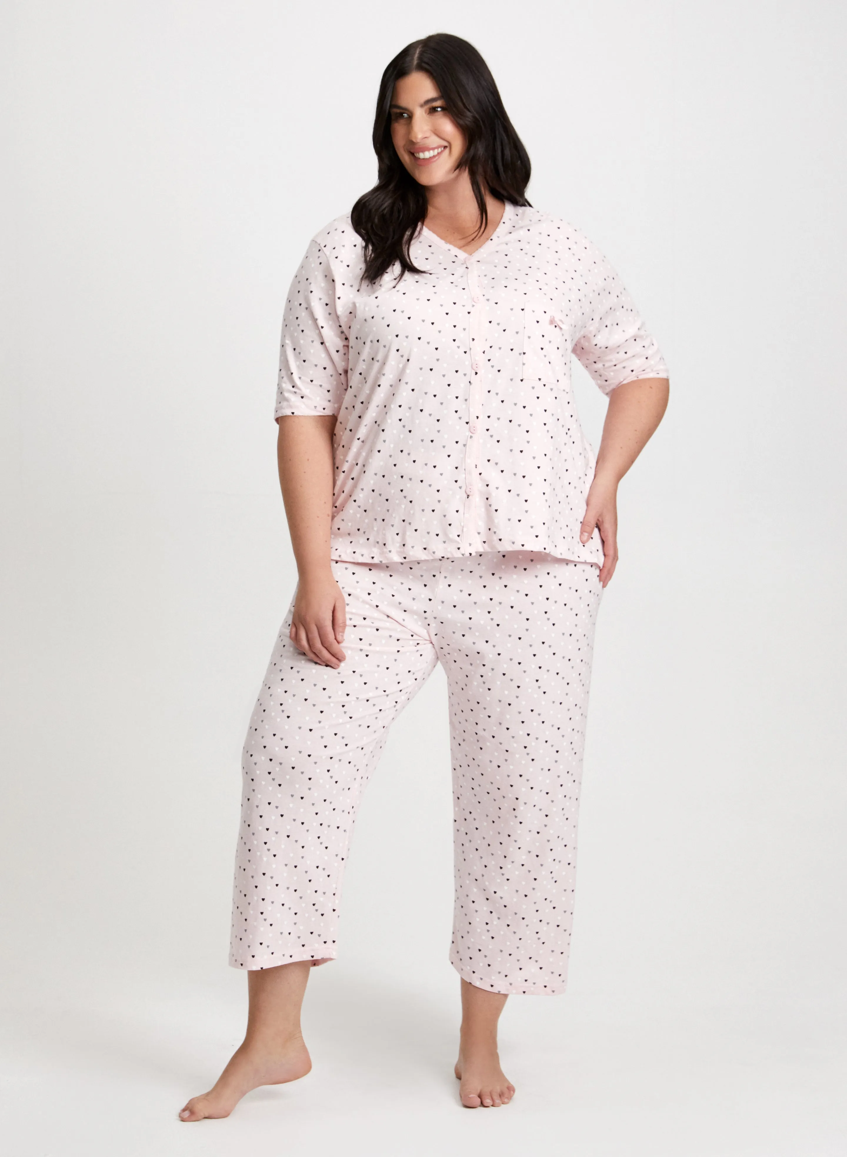 Heart Print Pyjama Set sold by Laura