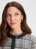 Plaid Contrast Trim Jacket sold by Laura