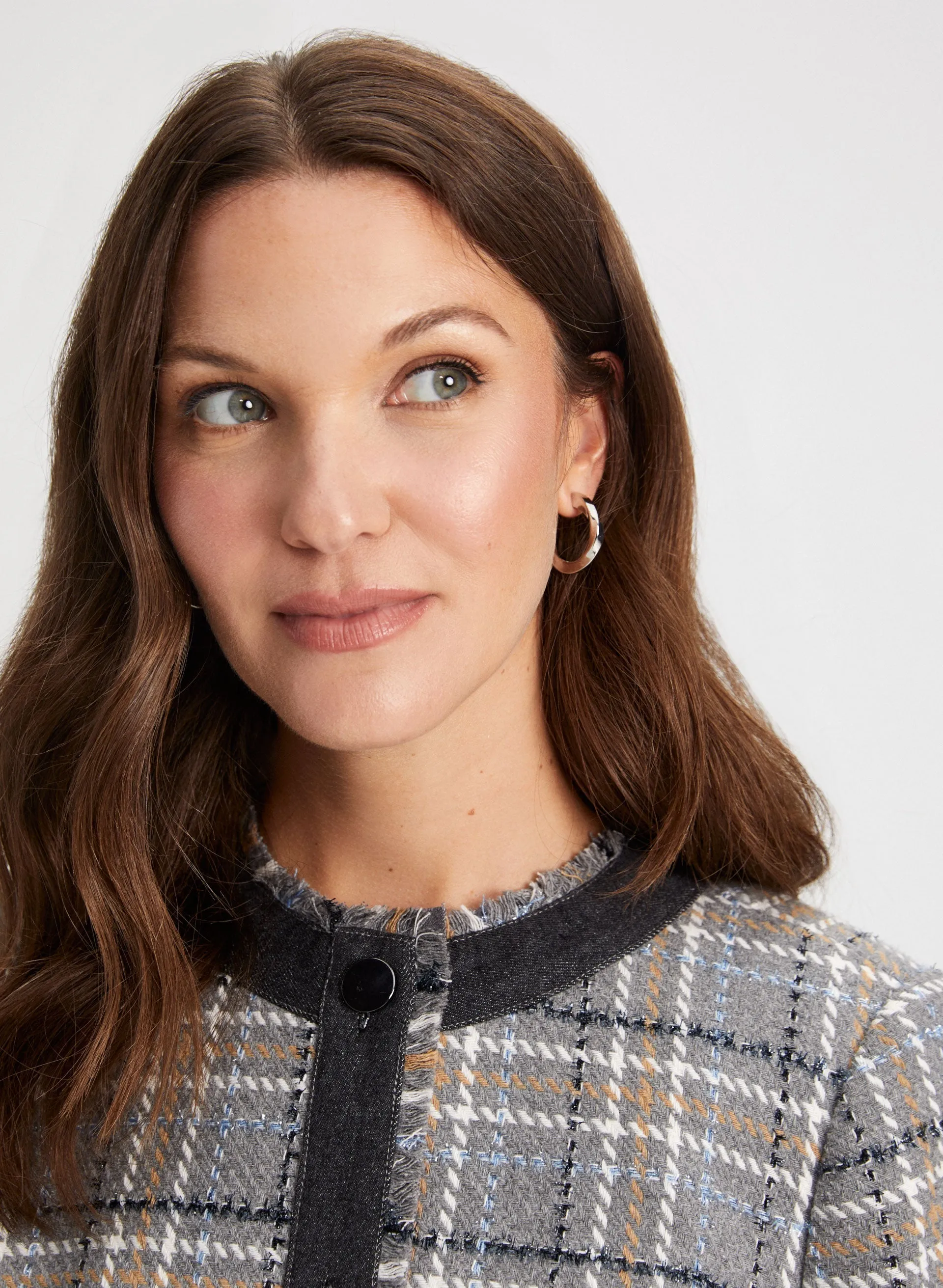 Plaid Contrast Trim Jacket sold by Laura product image thumbnail 4