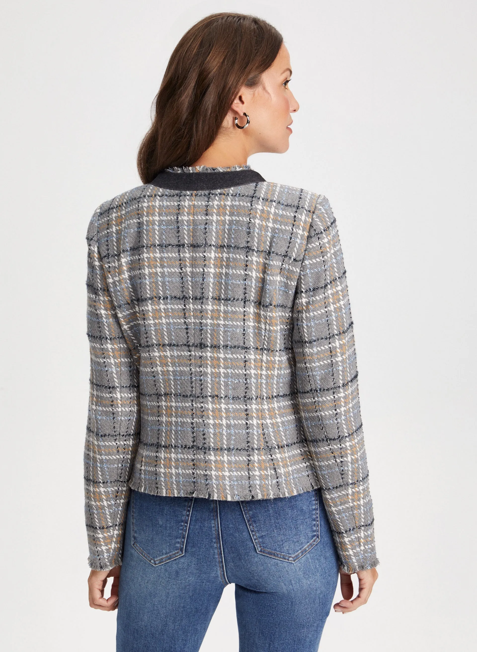 Plaid Contrast Trim Jacket sold by Laura product image thumbnail 2