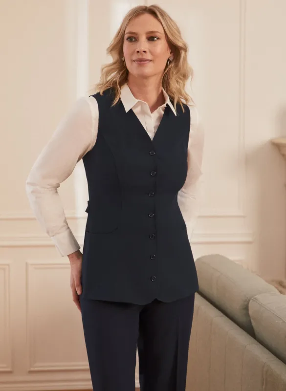 Louben - Sleeveless Button Front Vest sold by Laura
