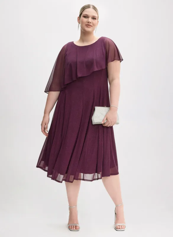 Asymmetric Capelet Dress sold by Laura