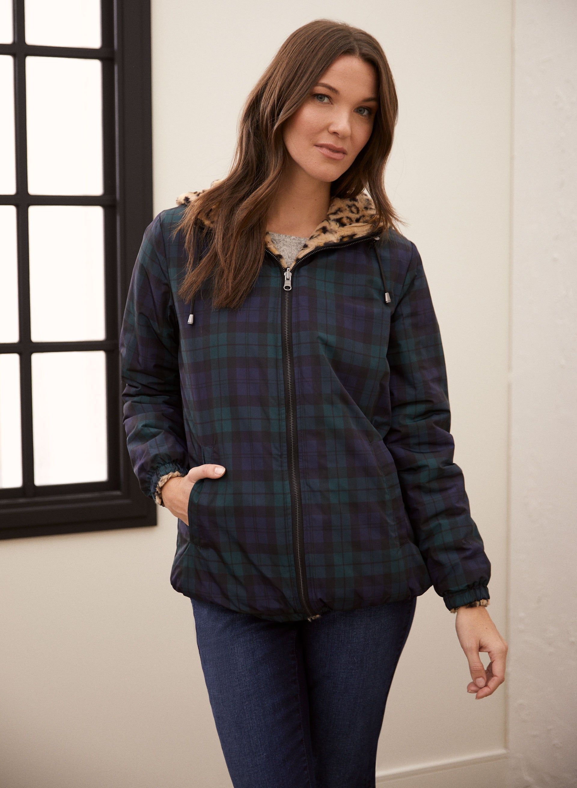 Reversible Leopard Motif Jacket sold by Laura