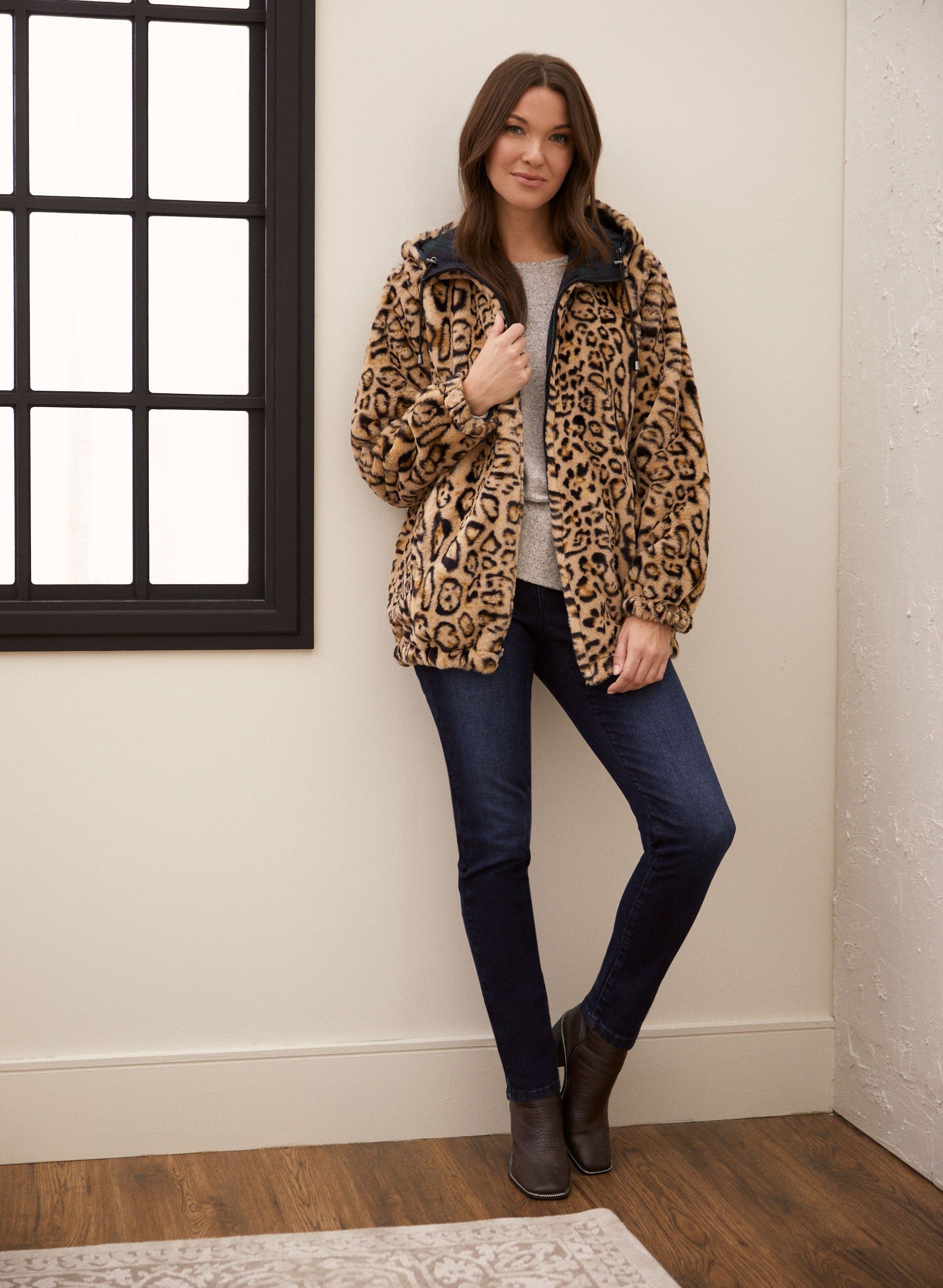 Reversible Leopard Motif Jacket sold by Laura product image thumbnail 3