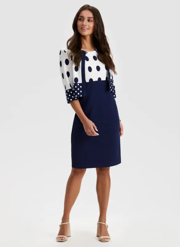 Polka Dot Print Jacket & Dress Set sold by Laura