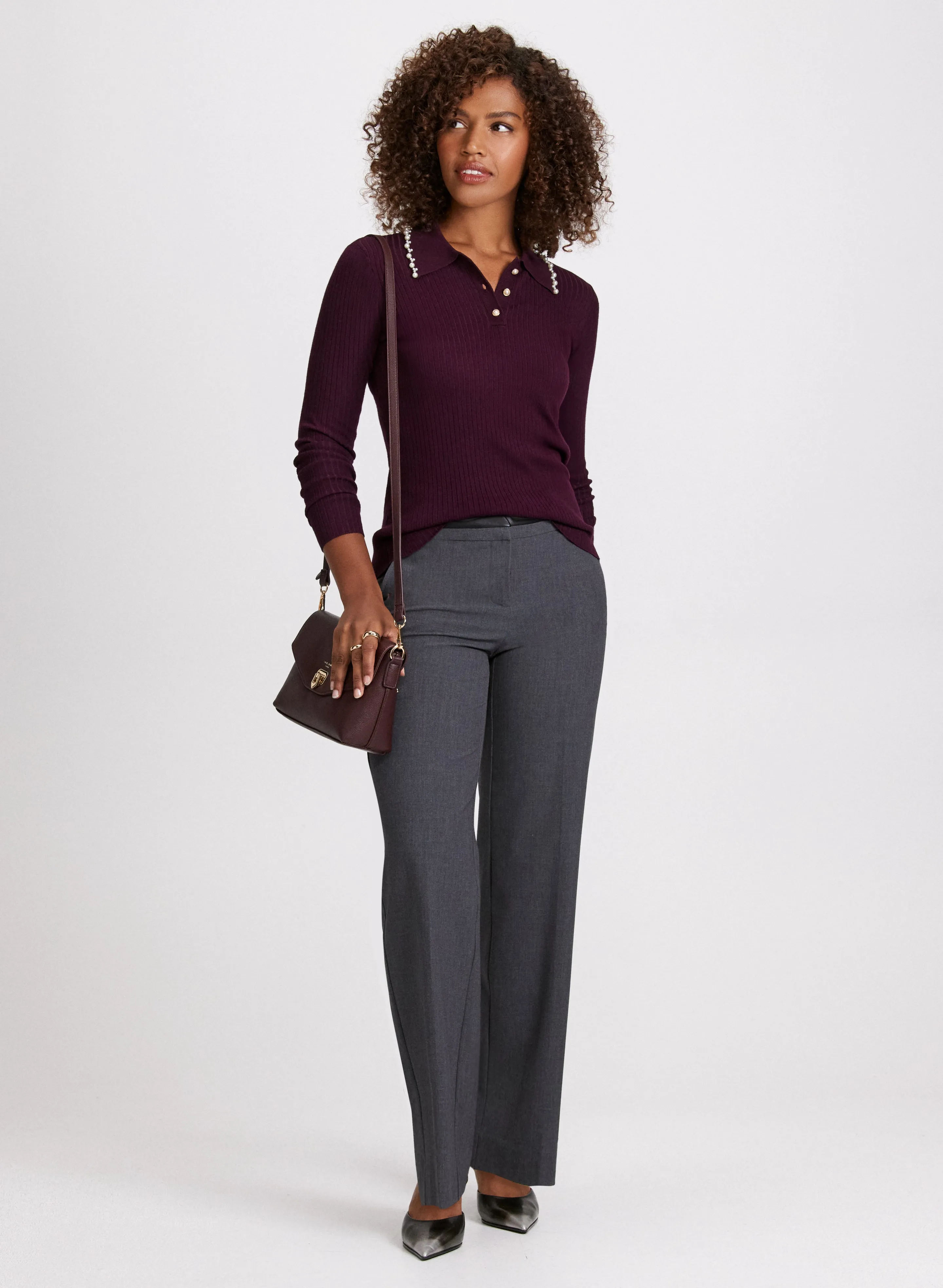 Pearl Trim Long Sleeve Sweater sold by Laura product image thumbnail 4