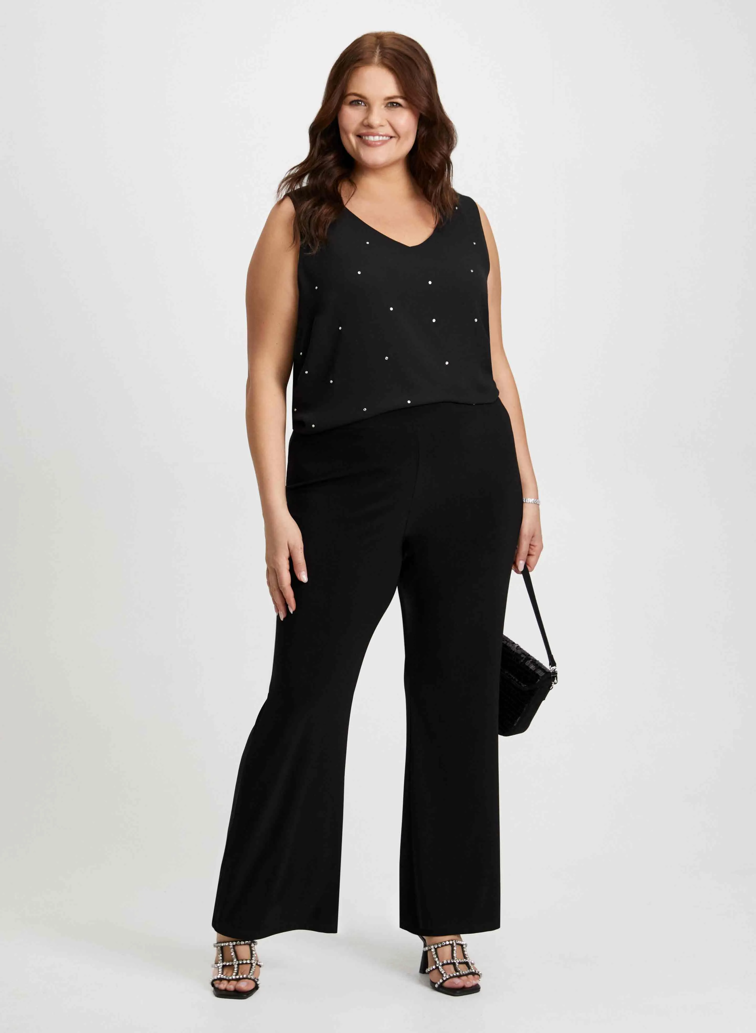 Rhinestone Embellished Top & Bootcut Pants sold by Laura