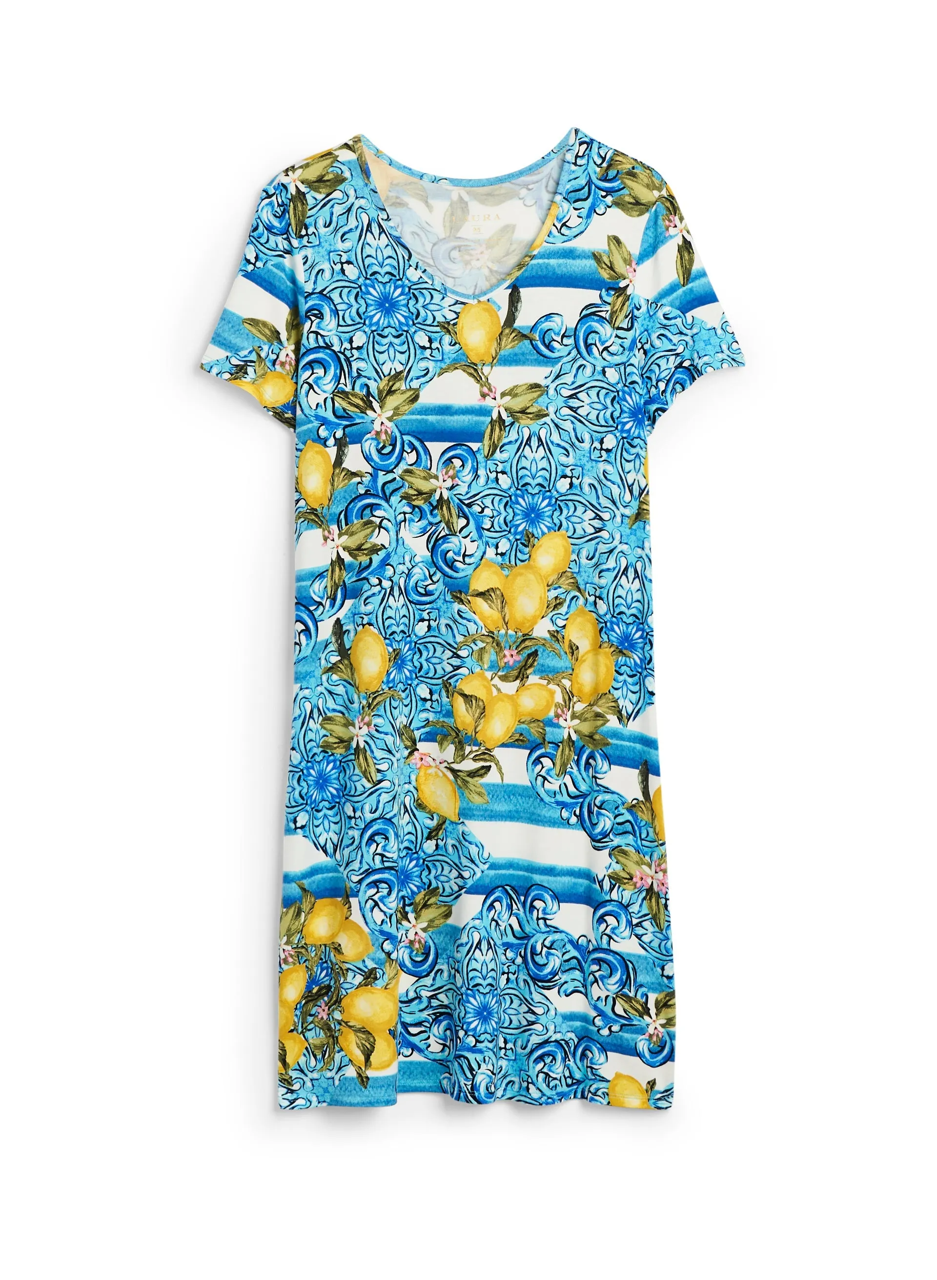 Lemon & Stripe Print Sleepshirt sold by Laura product image thumbnail 5