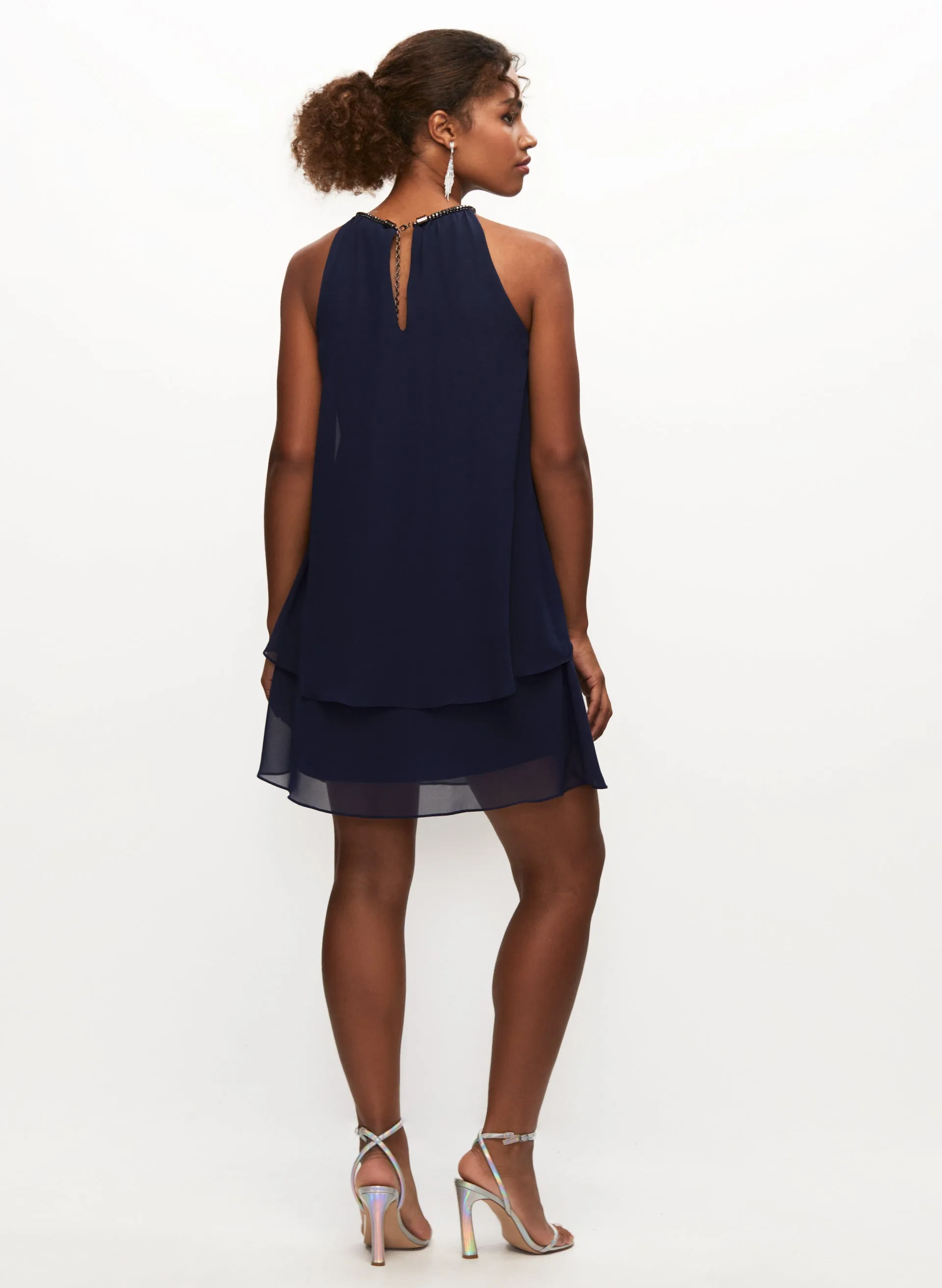 Bead Neck Chiffon Dress sold by Laura product image thumbnail 3