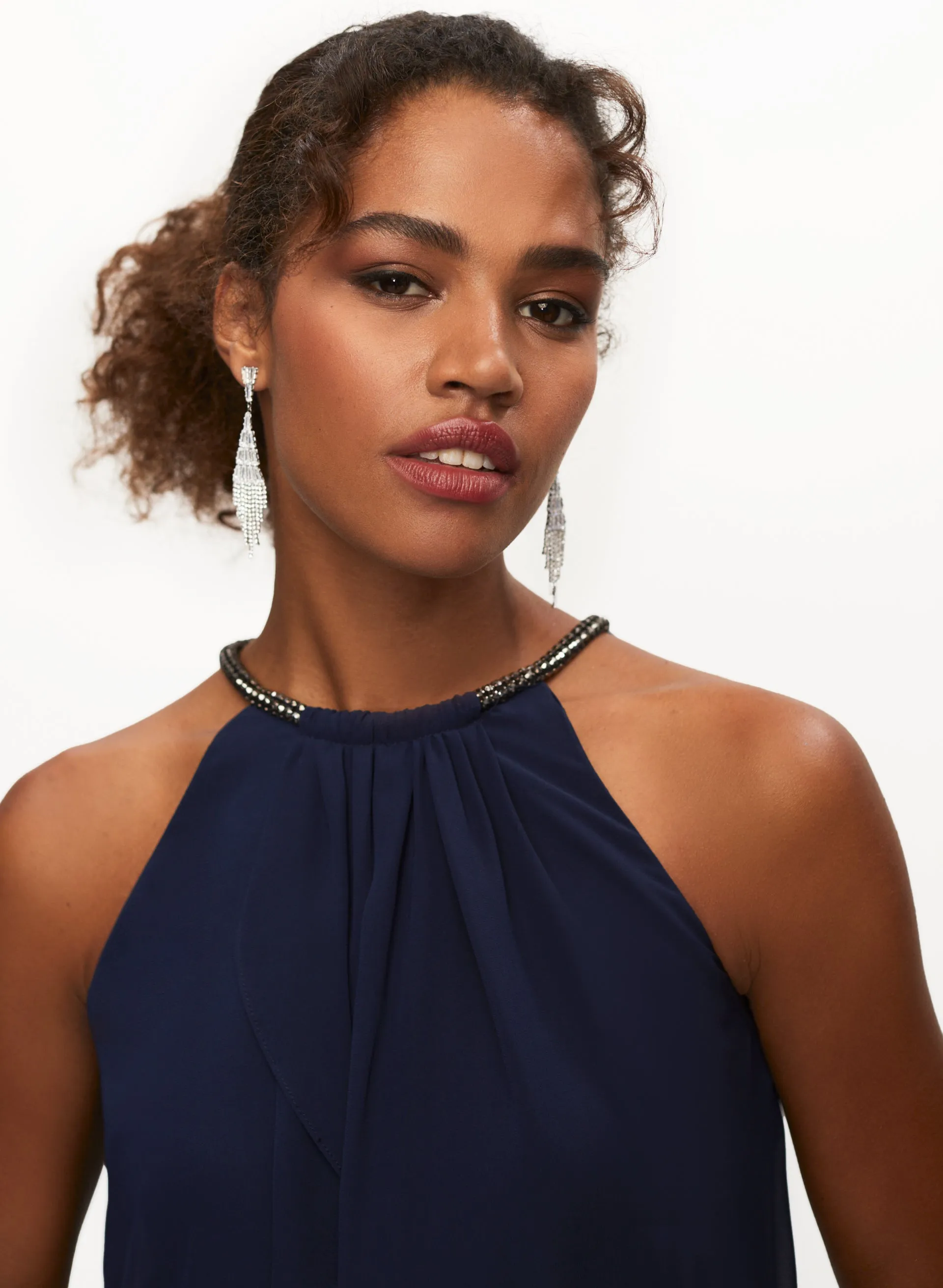 Bead Neck Chiffon Dress sold by Laura product image thumbnail 4