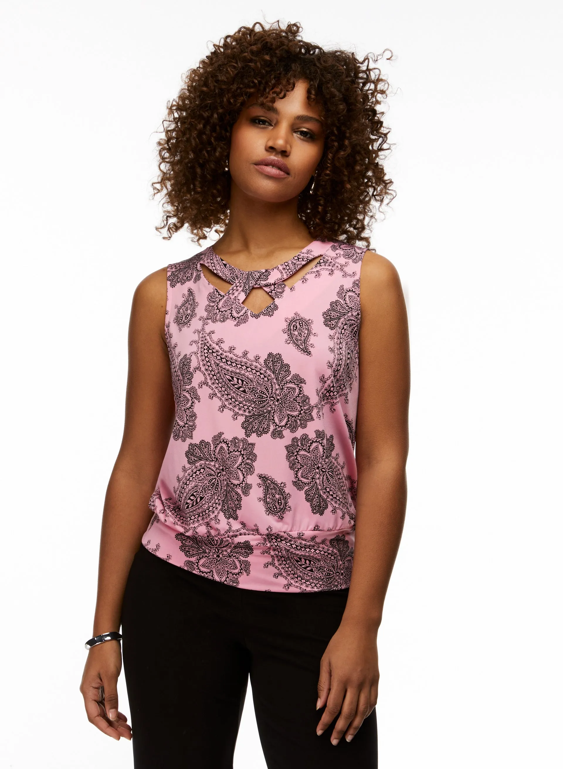 Paisley Print Sleeveless Top sold by Laura