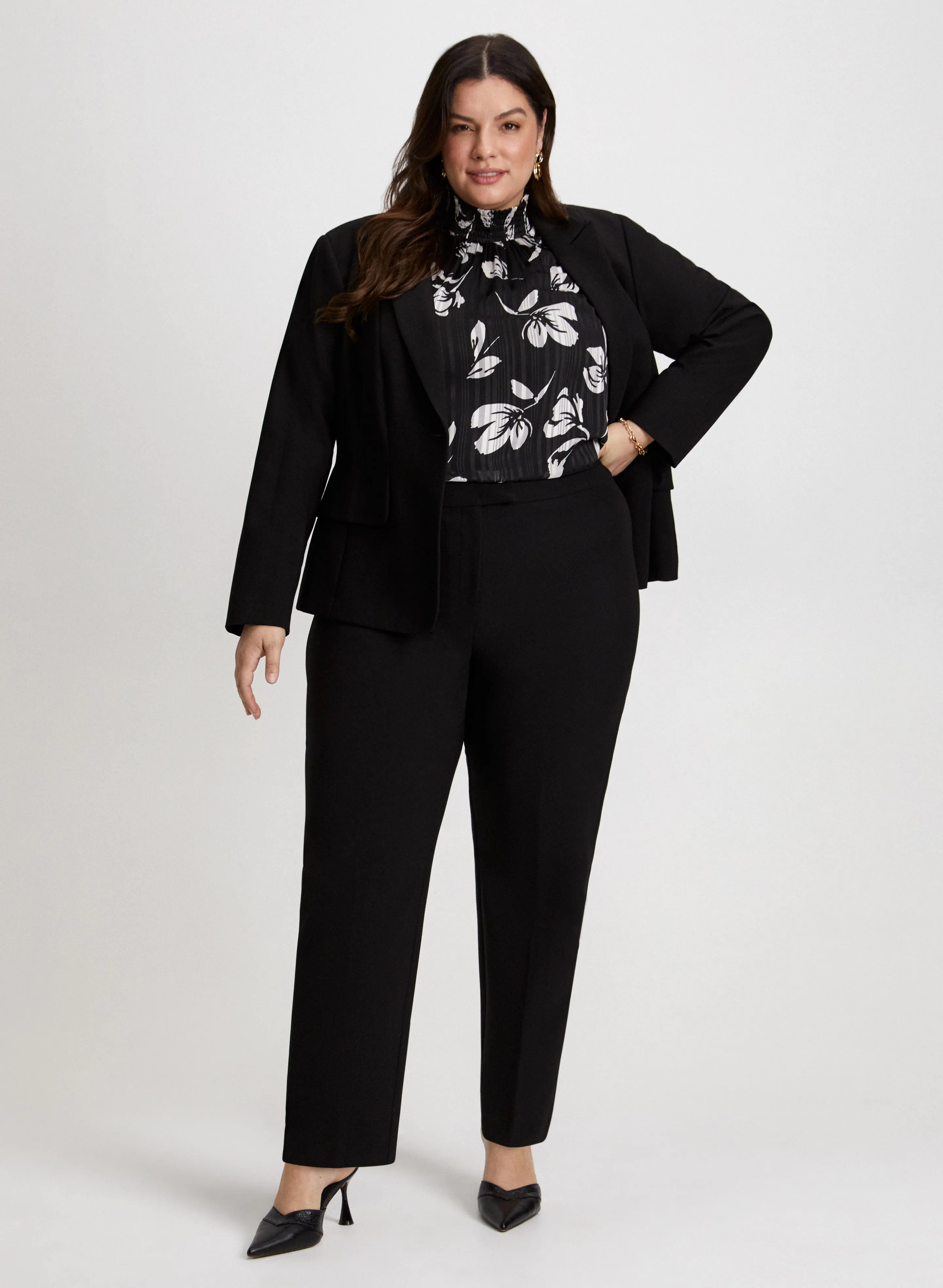 Notch Collar Blazer & Slim Leg Pants sold by Laura